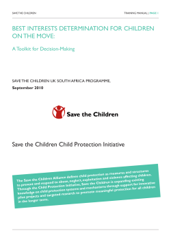BEST INTERESTS DETERMINATION FOR CHILDREN ON THE MOVE
