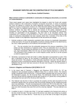 boundary disputes and the construction of title documents