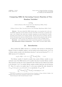 Comparing MRL for Increasing Concave Function of Two Random