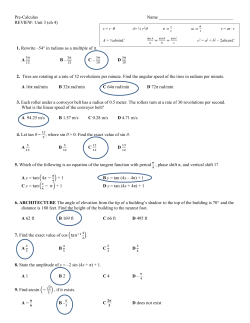 Review Unit 3 (ch 4) Key