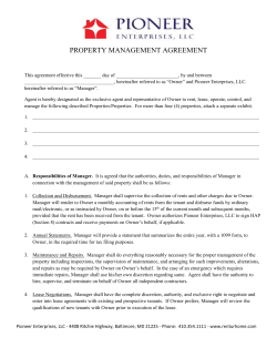 Application - Pioneer Enterprises LLC