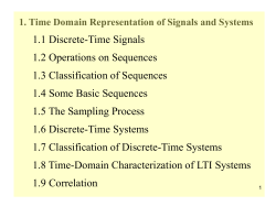 1. Time Domain Representation of Signals and
