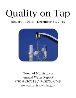 Quality on Tap January 1, 2015 &ndash; December 31, 2015 Town of