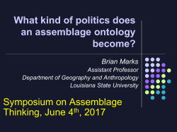 What kind of politics does an assemblage ontology become?