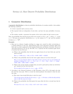 Section 4.3, More Discrete Probability Distributions