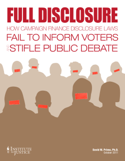 Full Disclosure: How Campaign Finance