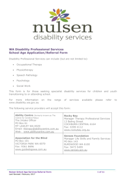 Sector-wide School Aged Services Referral Form