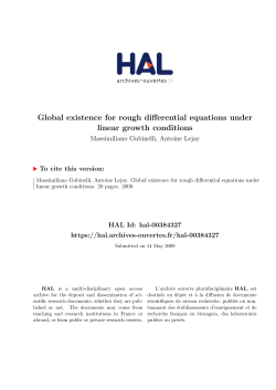 Global existence for rough differential equations under linear