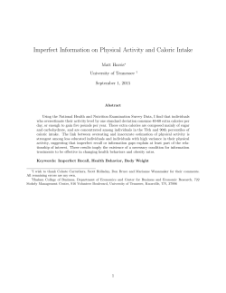 Imperfect Information on Physical Activity and Caloric Intake