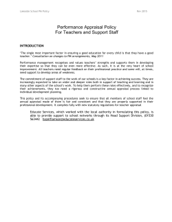 Performance Appraisal Policy For Teachers and Support Staff