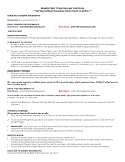 MANDATORY TEAM ON-LINE CHECK-IN ***All