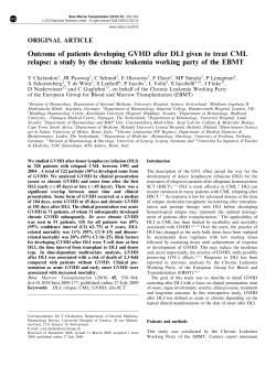 Outcome of patients developing GVHD after DLI given to
