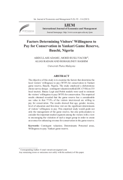 Factors Determining Visitors` Willingness to Pay for Conservation in