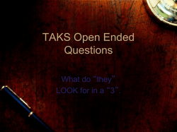 TAKS Notes - Killeen ISD