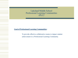 Lakeland Middle School Professional Learning Communities (PLC`s)