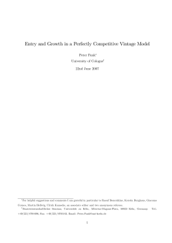 Entry and Growth in a Perfectly Competitive Vintage Model