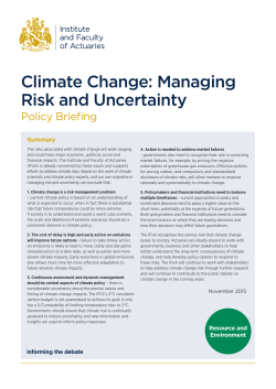 Climate Change: Managing Risk and Uncertainty