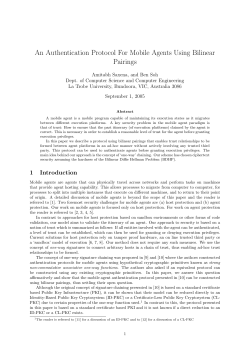 An Authentication Protocol For Mobile Agents Using Bilinear Pairings