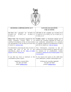 Loi sur les soci&eacute;t&eacute;s par actions