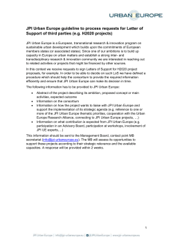 Template request for JPI UE Letter of Support