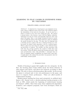 LEARNING TO PLAY GAMES IN EXTENSIVE FORM BY