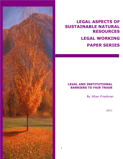 Legal and Institutional Barriers to Fair Trade