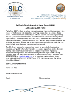 SILC Action Request Form - California State Independent Living
