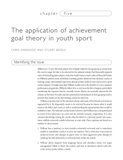 The application of achievement goal theory in youth sport
