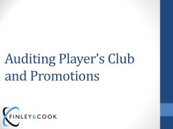 Auditing Player`s Club and Promotions