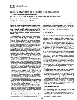 Efficient algorithms for molecular sequence analysis