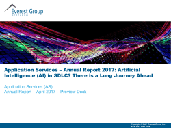 Application Services &ndash; Annual Report 2017: Artificial Intelligence (AI