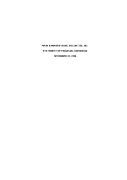 first bankers` banc securities, inc. statement of financial condition