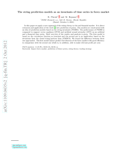 The string prediction models as an invariants of time series in