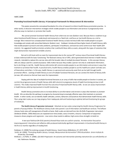 Promoting Functional Health Literacy Sandra Smith, MPH, PhD ss