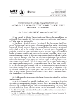 on the challenges to economic science: are we on the brink