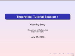 Theoretical Tutorial Session 1 - Department of Mathematics