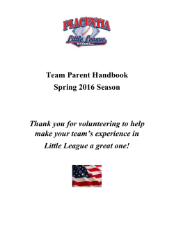 2016 Team Parent Handbook