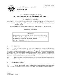 dangerous goods panel (dgp) meeting of the working group