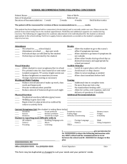 school recommendations following concussion