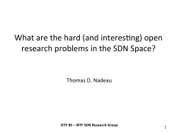 open research problems in the SDN Space?