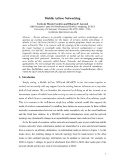 Mobile Ad hoc Networking - Department of Electrical Engineering