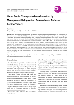 Hanoi Public Transport&mdash;Transformation by Management Using