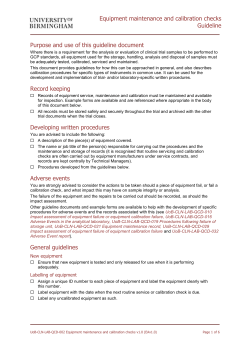 Instructions for calibration checks