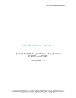 CALCM-02 - SAP 2016 seasonal efficiency values for boilers
