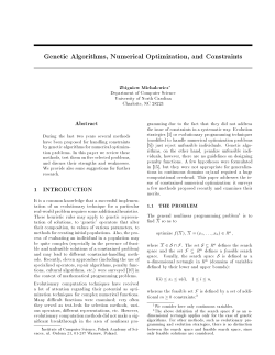 Genetic Algorithms, Numerical Optimization, and Constraints