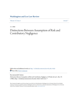 Distinctions Between Assumption of Risk and Contributory Negligence