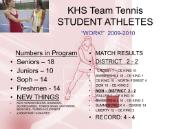 KHS Tennis - Sheldon ISD