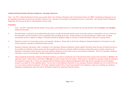 Secondary disclosure statement template for AFA