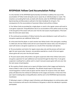 NYSPHSAA Yellow Card Accumulation Policy