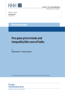 Pro-poor price trends and inequality|the case of India